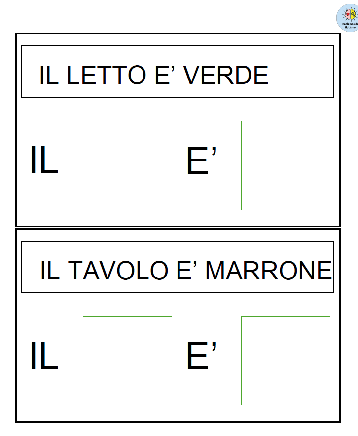 Frasi letto -scrittura e comprensione livello base